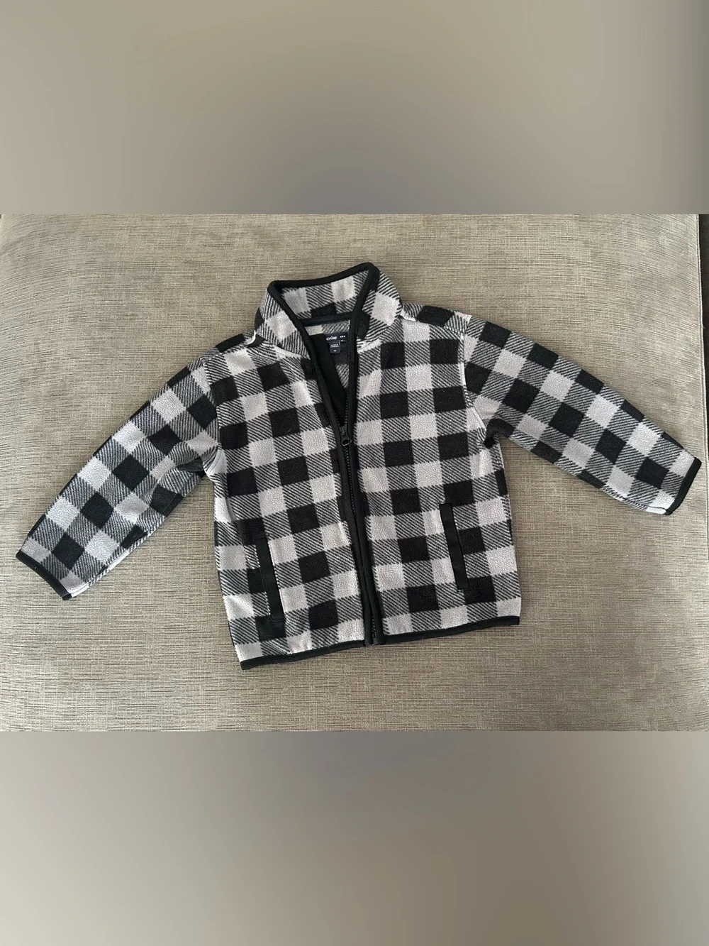Baby Gap Black Gingham Fleece Jacket 3T